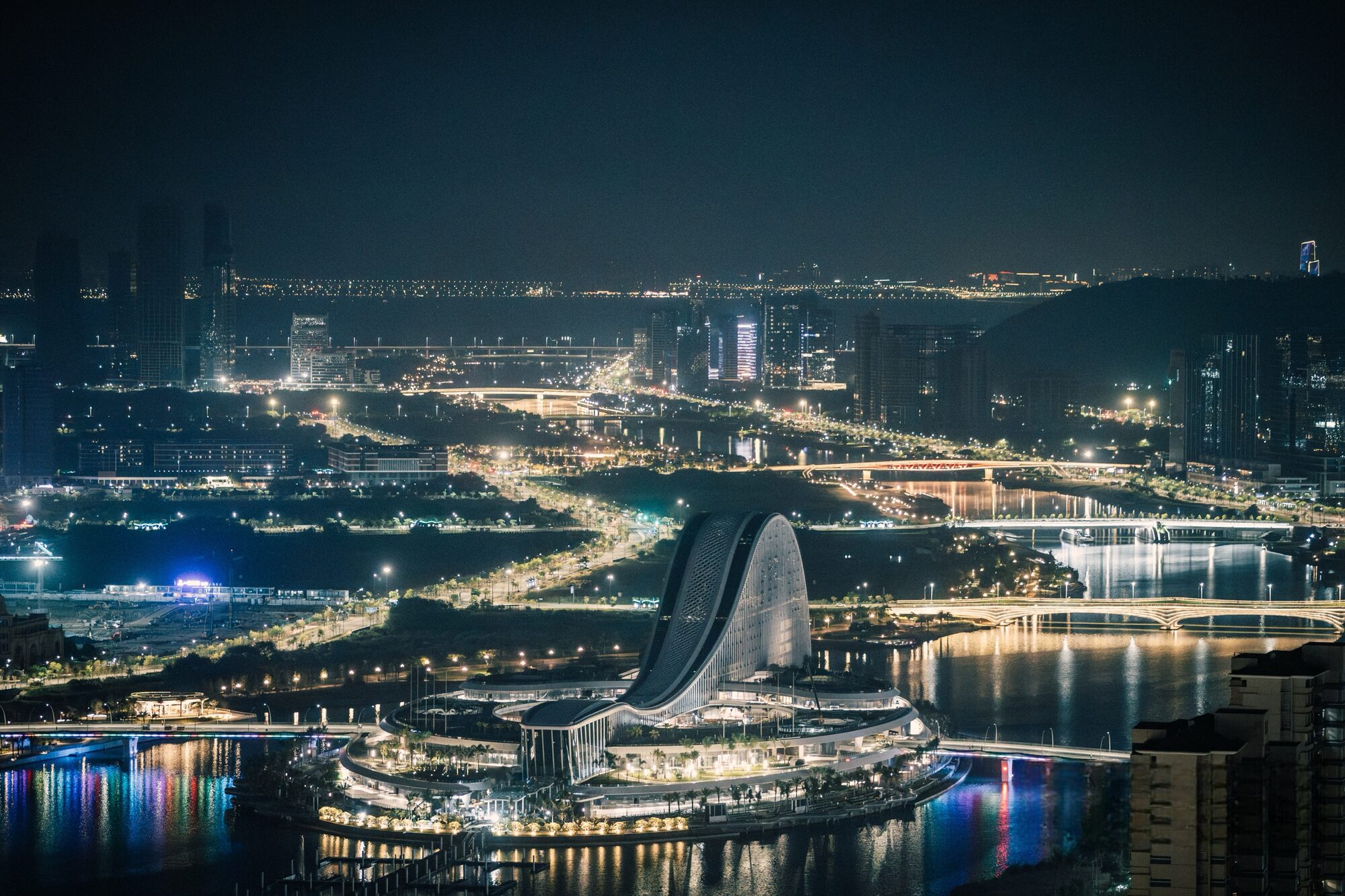 Night view over Hengqin